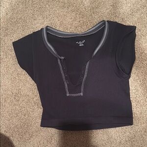 Black Short Sleeve Top